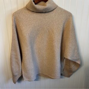 Old Navy Cozy Beige Turtleneck Cropped Sweater